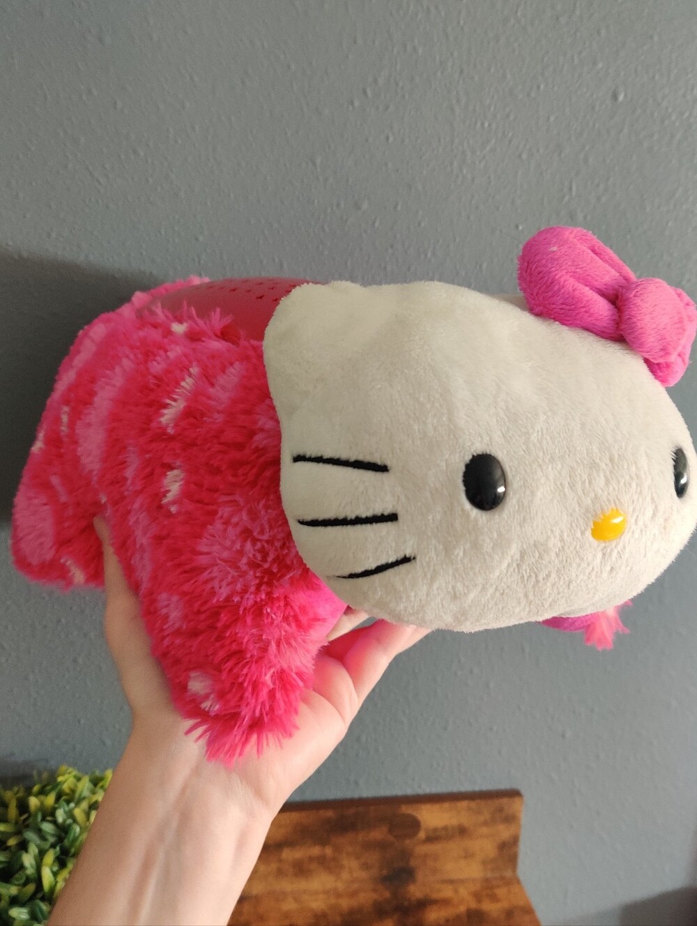 Dream Lites HELLO KITTY Pink Pillow Pets Plush Night Light Projector WORKS Cat